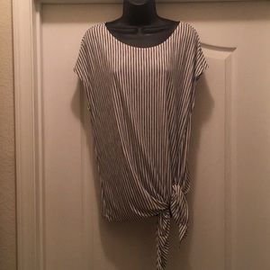 Asymmetrical striped top